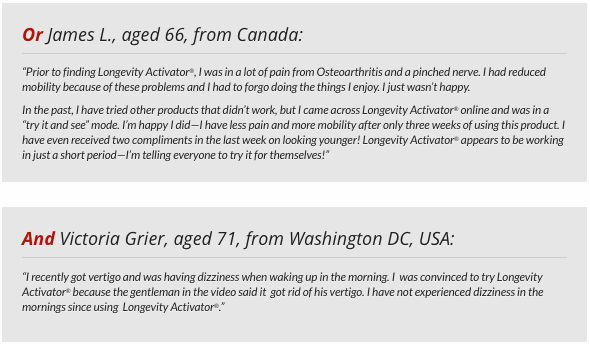 longevity activator testimonials