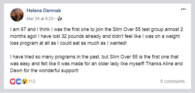 Slim Over 55 Testimonials