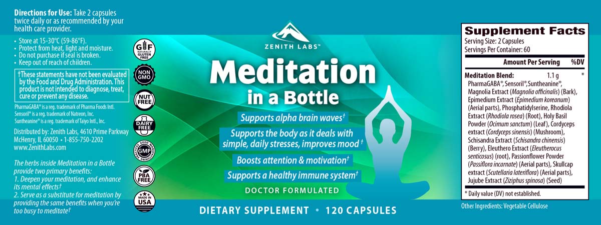 Meditation in a Bottle Ingredients