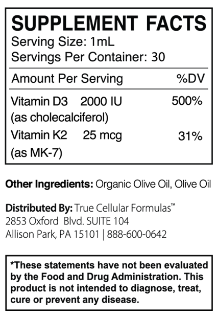 CytoD+K2 Supplement Facts