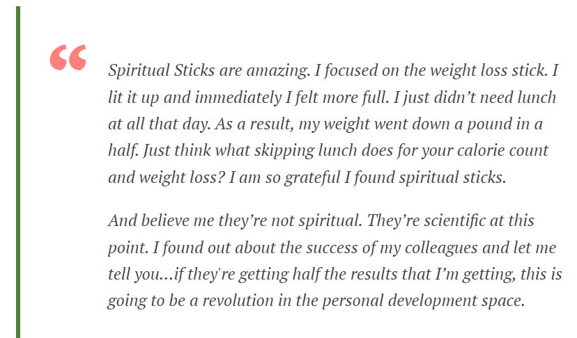 Spiritual Sticks Customer Reviews